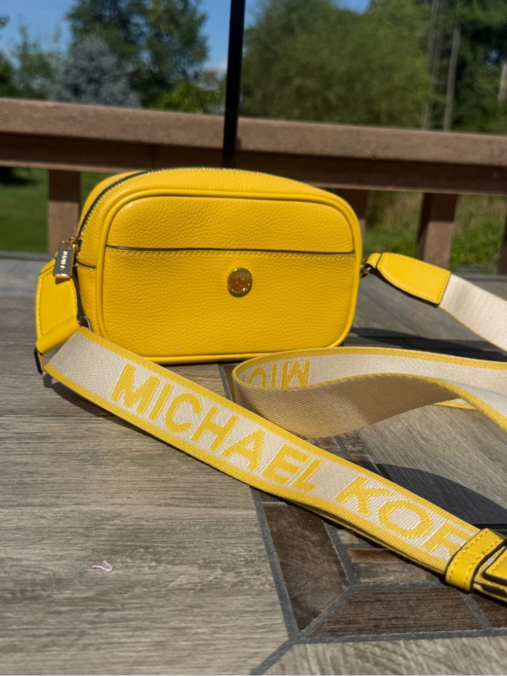 EUC Michael Kors Maisie Small 2-in-1 Camera Yellow Crossbody
Bag